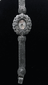Серебряные часы с марказитами