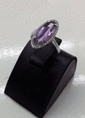 Серебряное кольцо с фиолетовым топазом