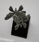 Серебряное кольцо с марказитами "Бабочки"