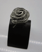 Серебряное кольцо с марказитами "Роза"
