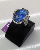 Серебряное кольцо с голубым сапфиром