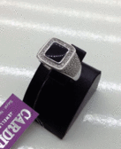 Серебряное кольцо с черным ониксом и цирконом