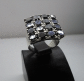 Серебряное кольцо с черным ониксом