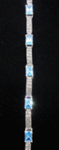 серебряный браслет с голубым топазом и марказитами