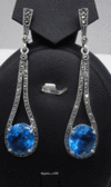 Серебряные серьги с синими сапфирами