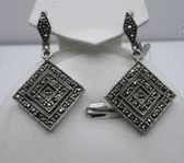 Серебряные серьги с марказитами
