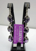 Серебряные серьги с фиолетовыми топазами и марказитами